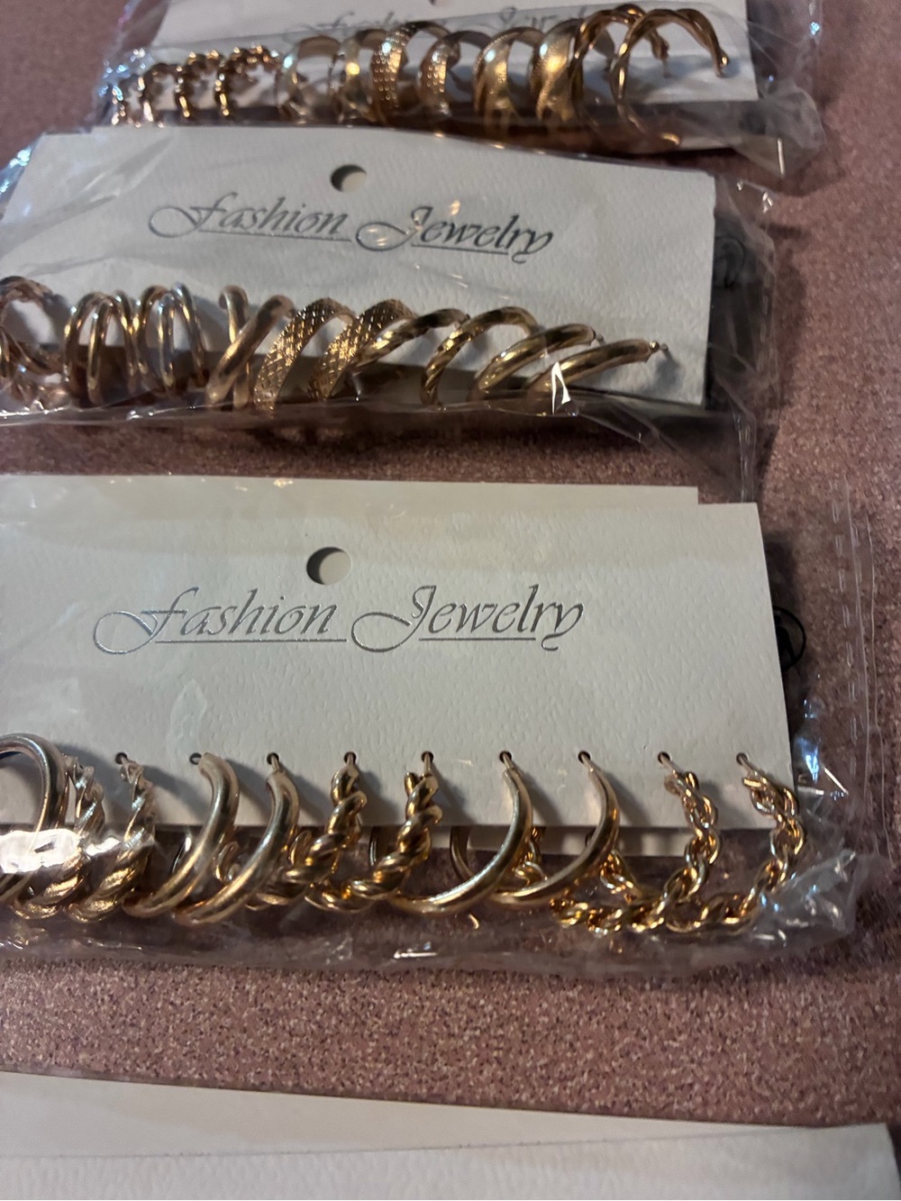 Fashion Jewelry Gold-Tone Mixed Hoop Earring Set 3 for 20